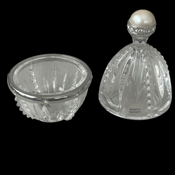 Lenox Pave Jewels Diamonds & Pearls Royal Lead Crystal Egg Trinket Box Vintage - Picture 10 of 12
